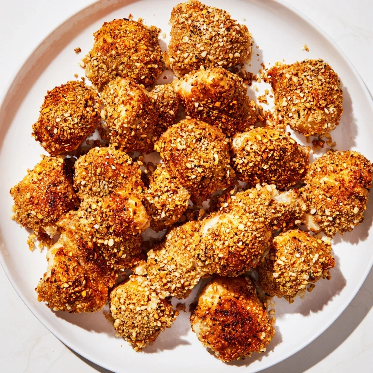 Deliciously crunchy pretzel crusted chicken bites, perfectly baked and ready for your next party.