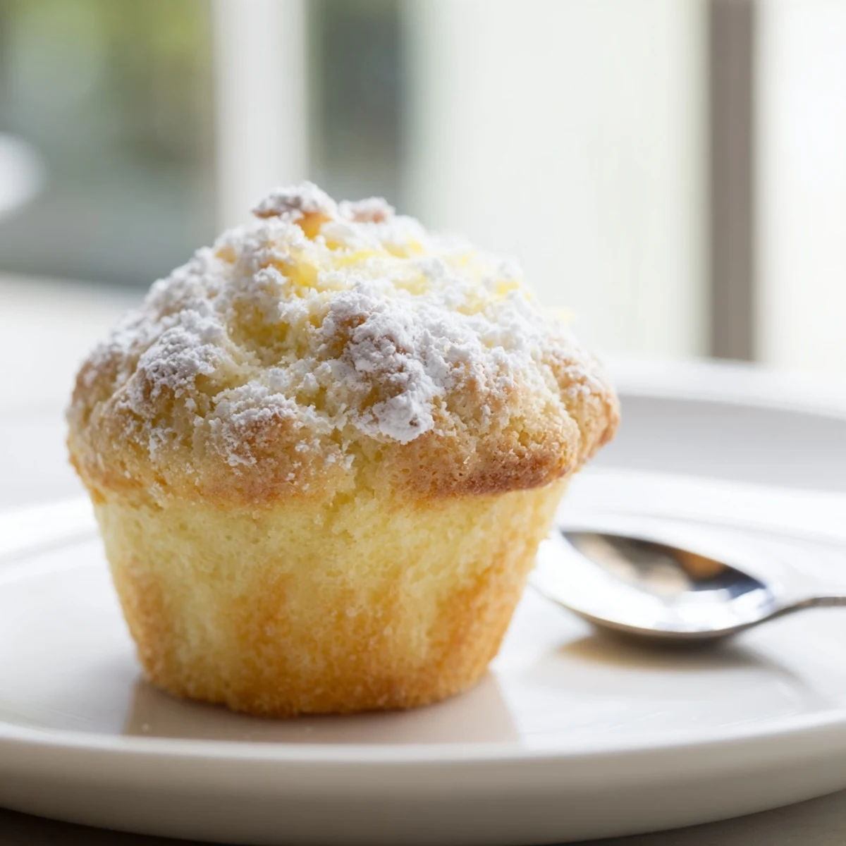 Enjoy a close-up of these tempting Fluffy Quark Muffins, a perfect snack with a delicate, creamy texture.