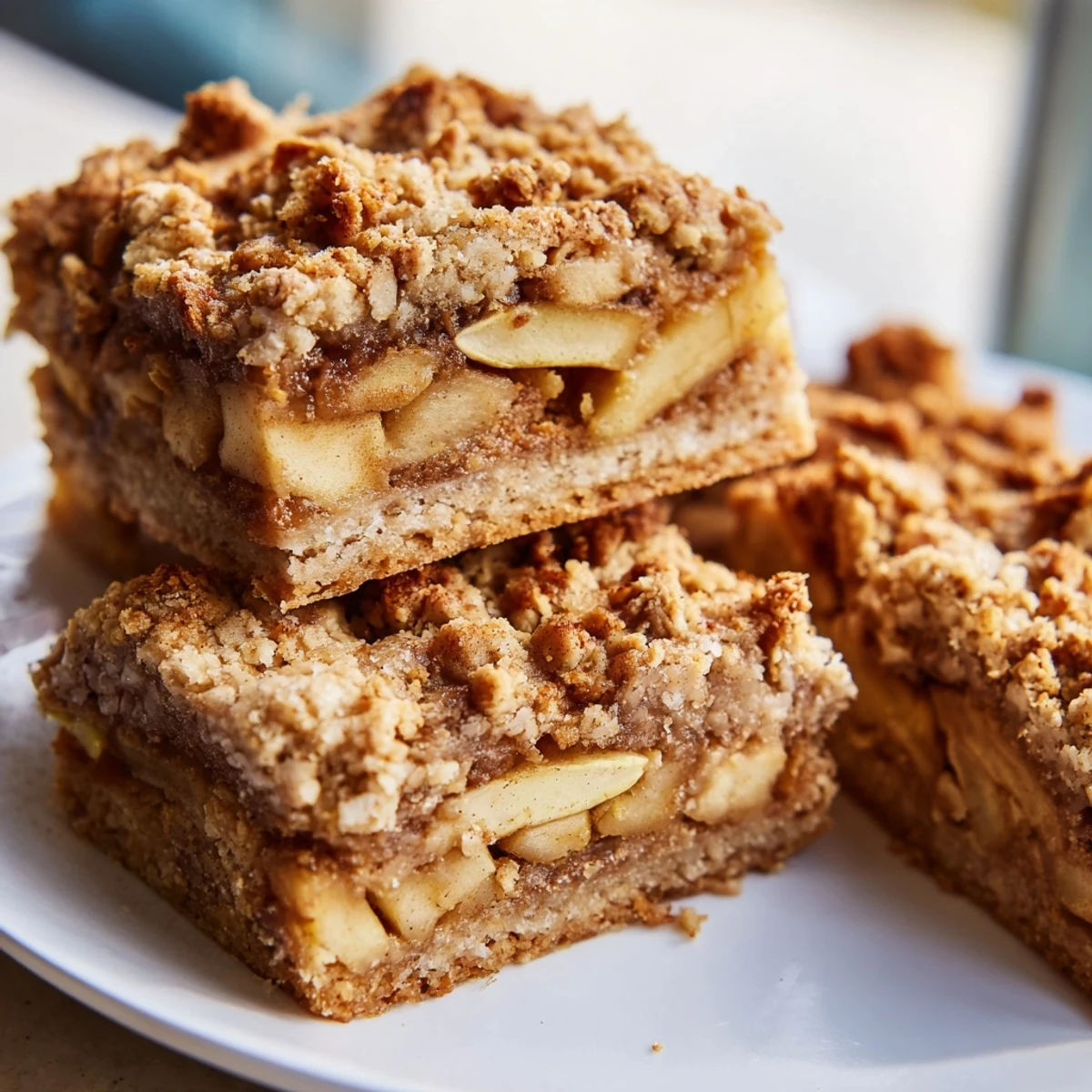 Warm Apple Streusel Breakfast Bars fresh from the oven, offering a delightful and wholesome start.