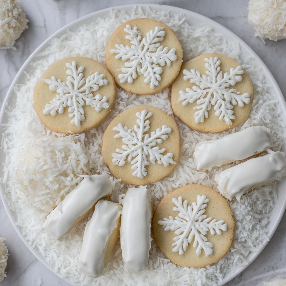 Schneeflocken süße Köstlichkeiten