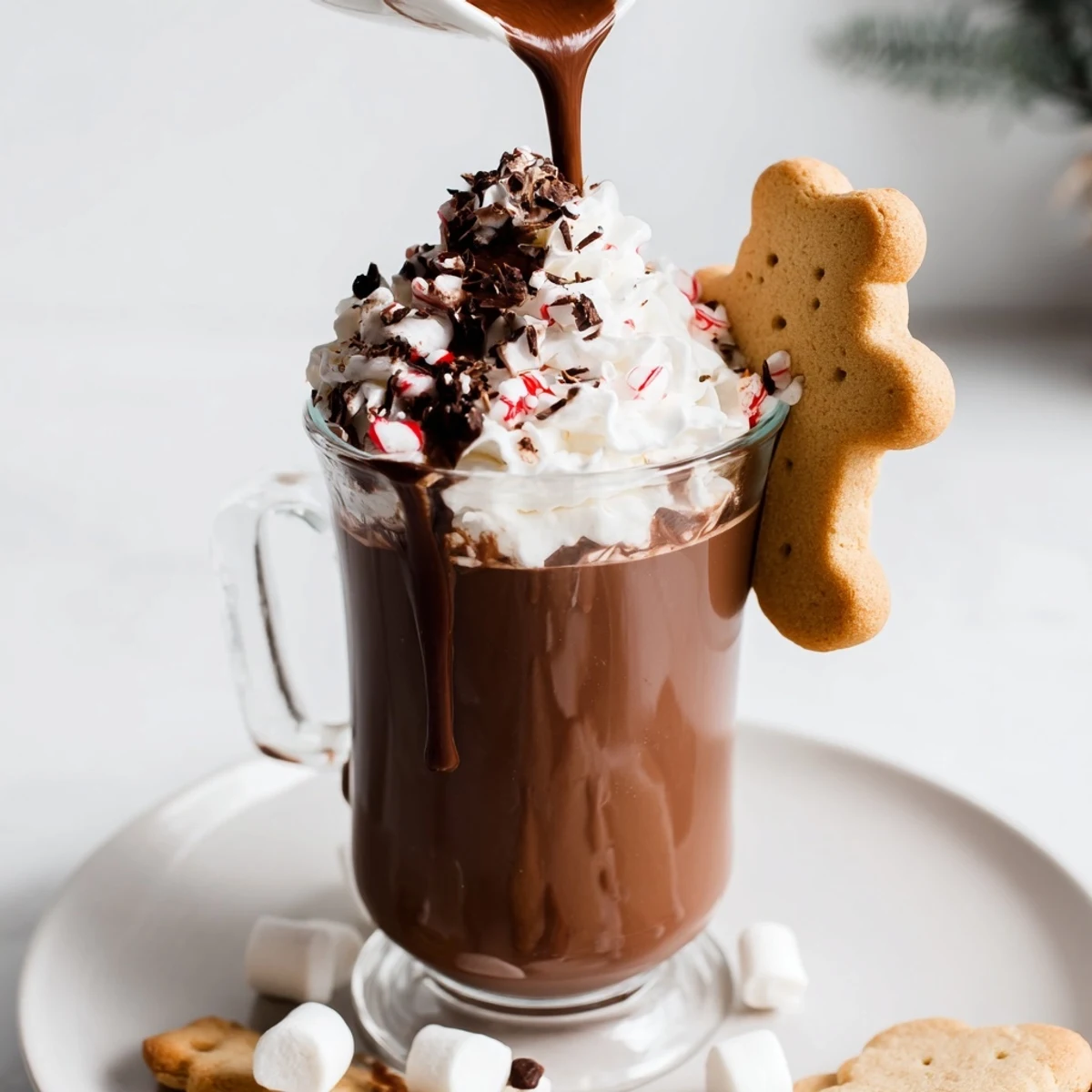 A warm, inviting photo of a Cozy Bear Hot Cocoa Board, laden with treats and garnishes.