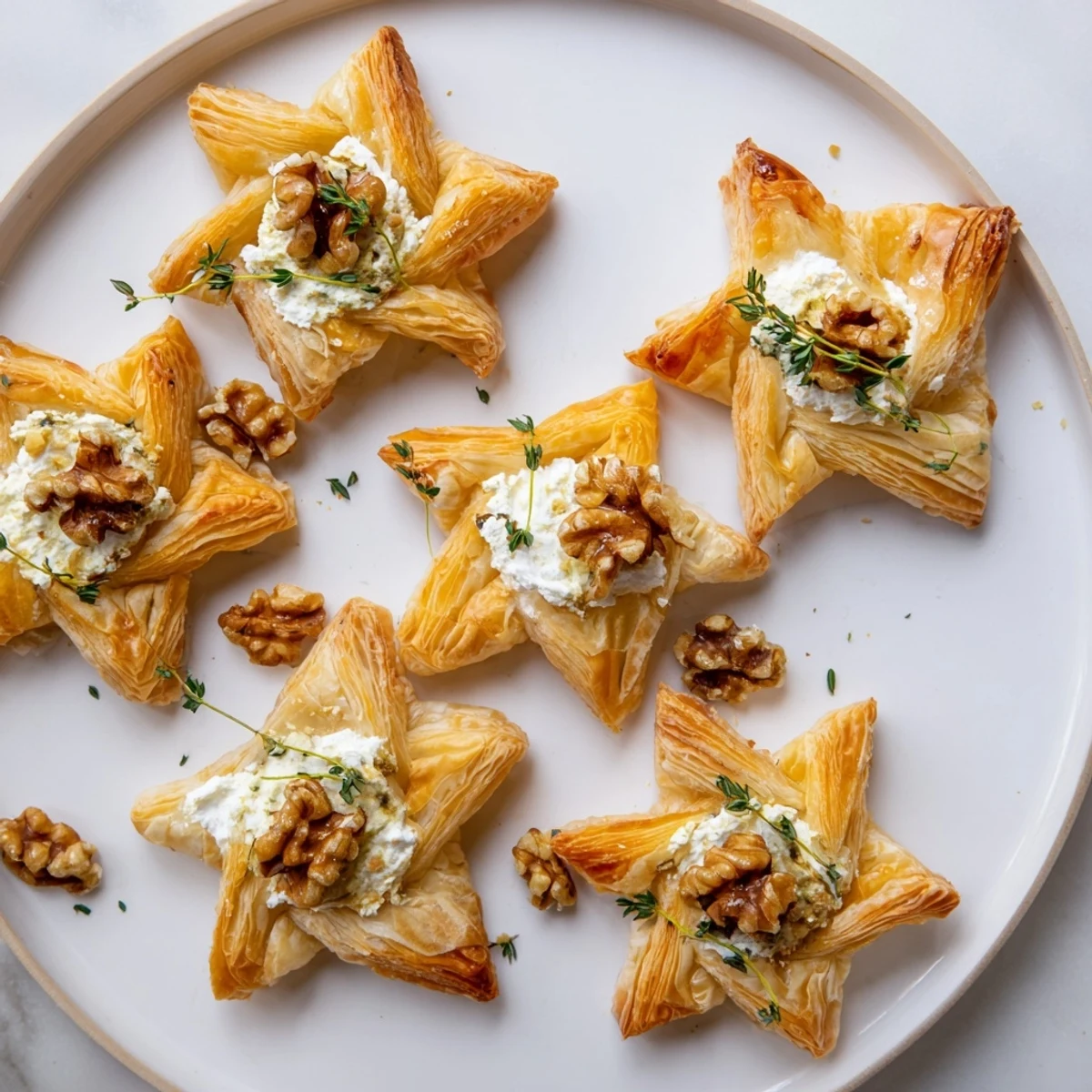 A close-up of vibrant Starry Night New Years Appetizers, showcasing brie, blueberries, and balsamic glaze.