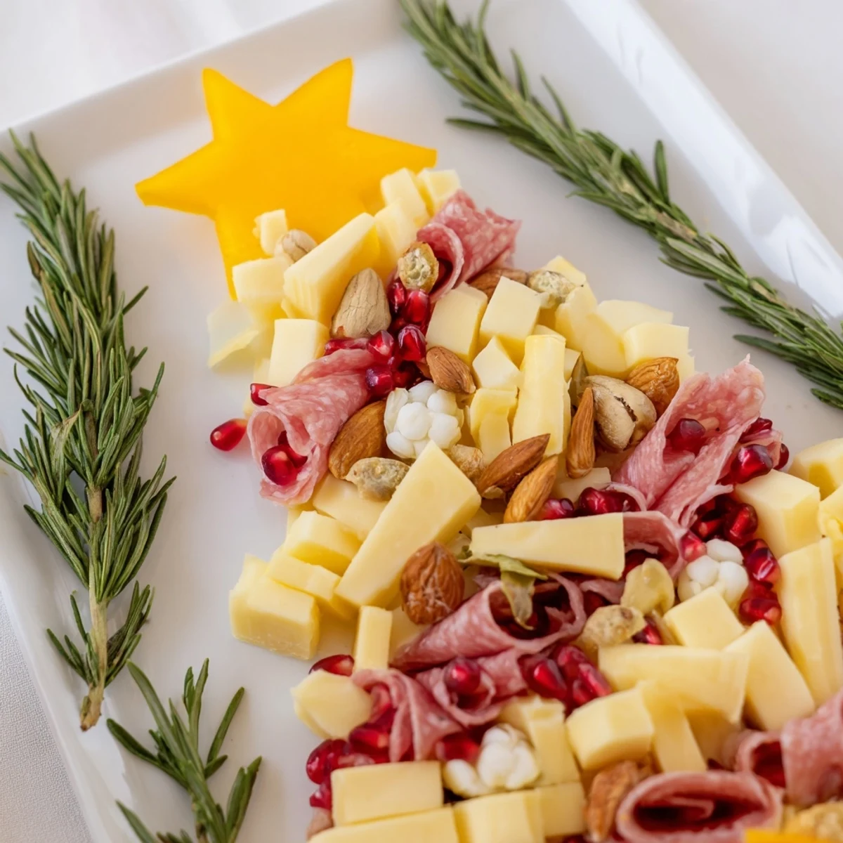 Enjoy a festive Christmas Tree Charcuterie Dream with diverse flavors, textures, and the vibrant holiday colors.