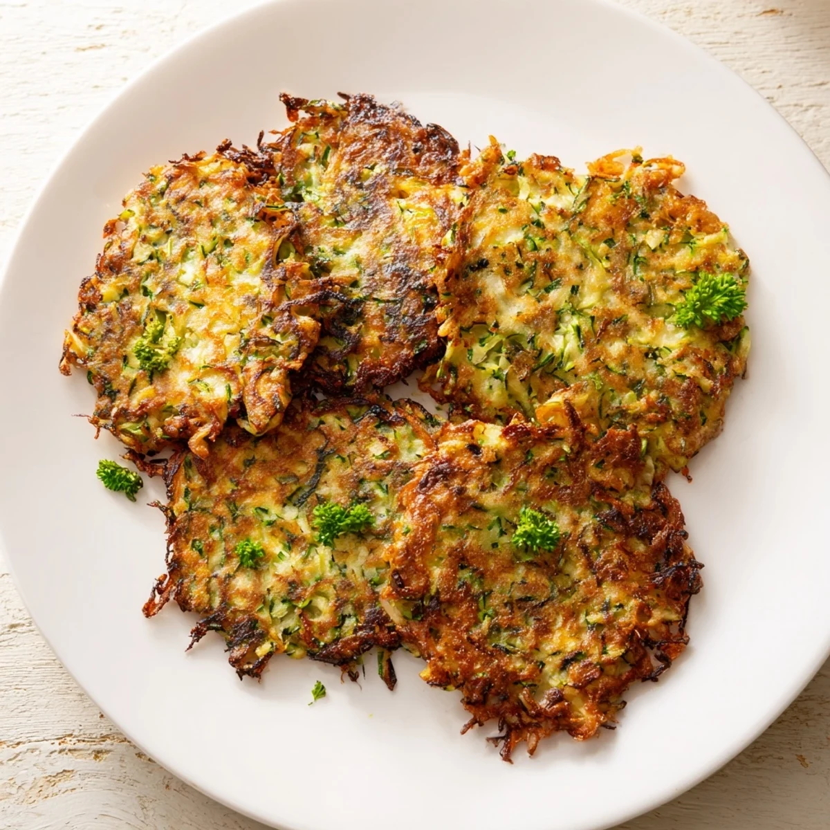 Delicious High-Protein Chicken Zucchini Fritters, with a crispy exterior and tender, savory interior.