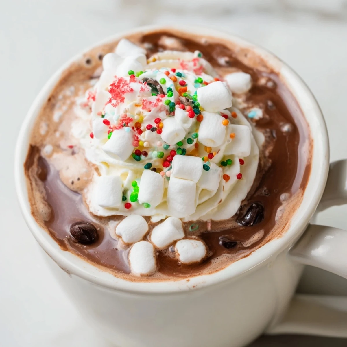 A cozy Reindeer Hot Cocoa Bar, overflowing with marshmallows, whipped cream, and festive sprinkles.