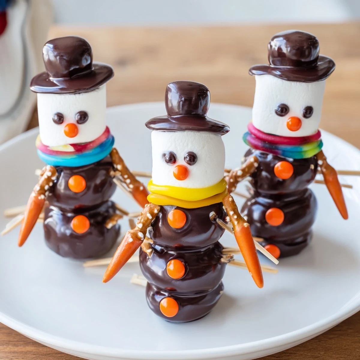 Marshmallow Schneemann Sticks Kinder