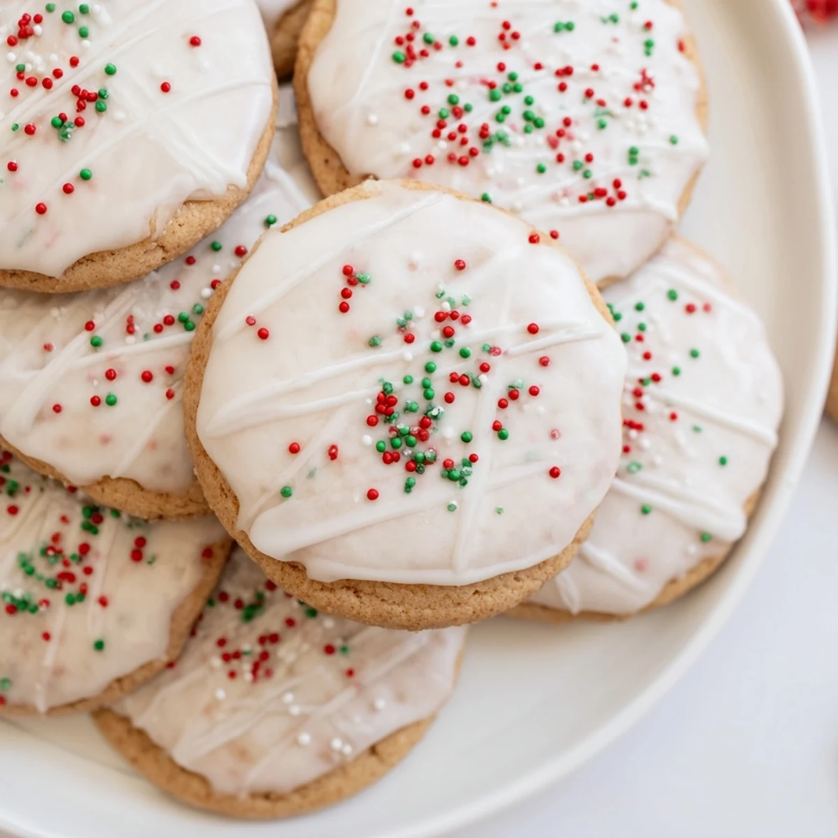 Perfect, here are the three ALT texts for the Holiday Cookies with Icing Drizzle recipe: