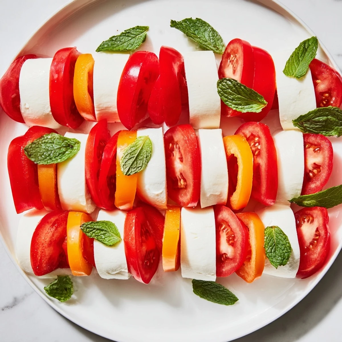 Quick and easy Peppermint Stripe Celebration party platter: red and white ingredients are visually striking.