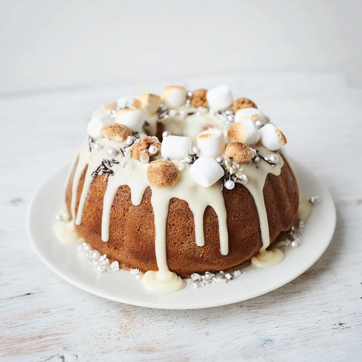 The warm, inviting gingerbread house frame, arranged with cookies, offers a sweet holiday centerpiece.