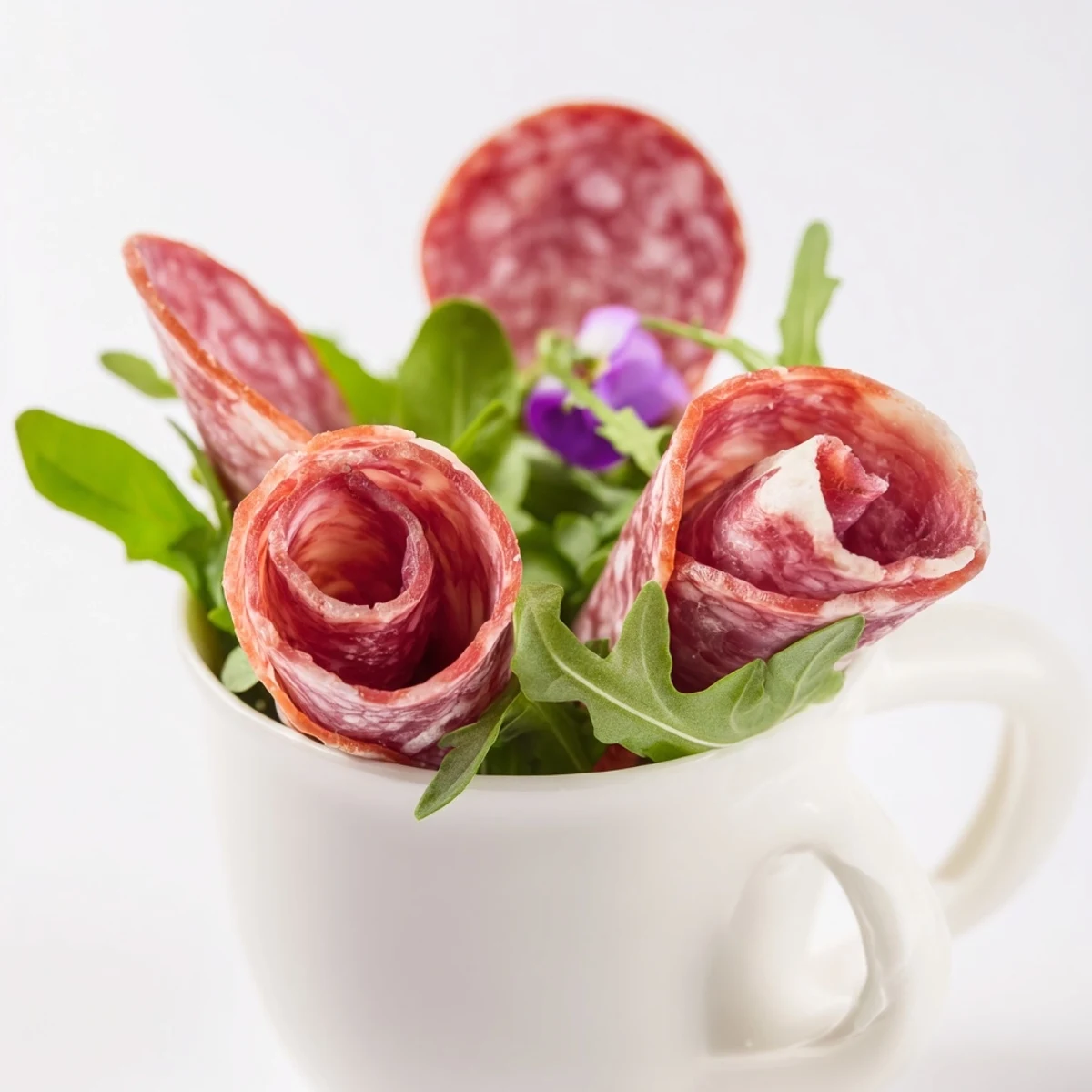 Delighted by the beautifully arranged The Victorian Tea Rose appetizer roses filling teacups.