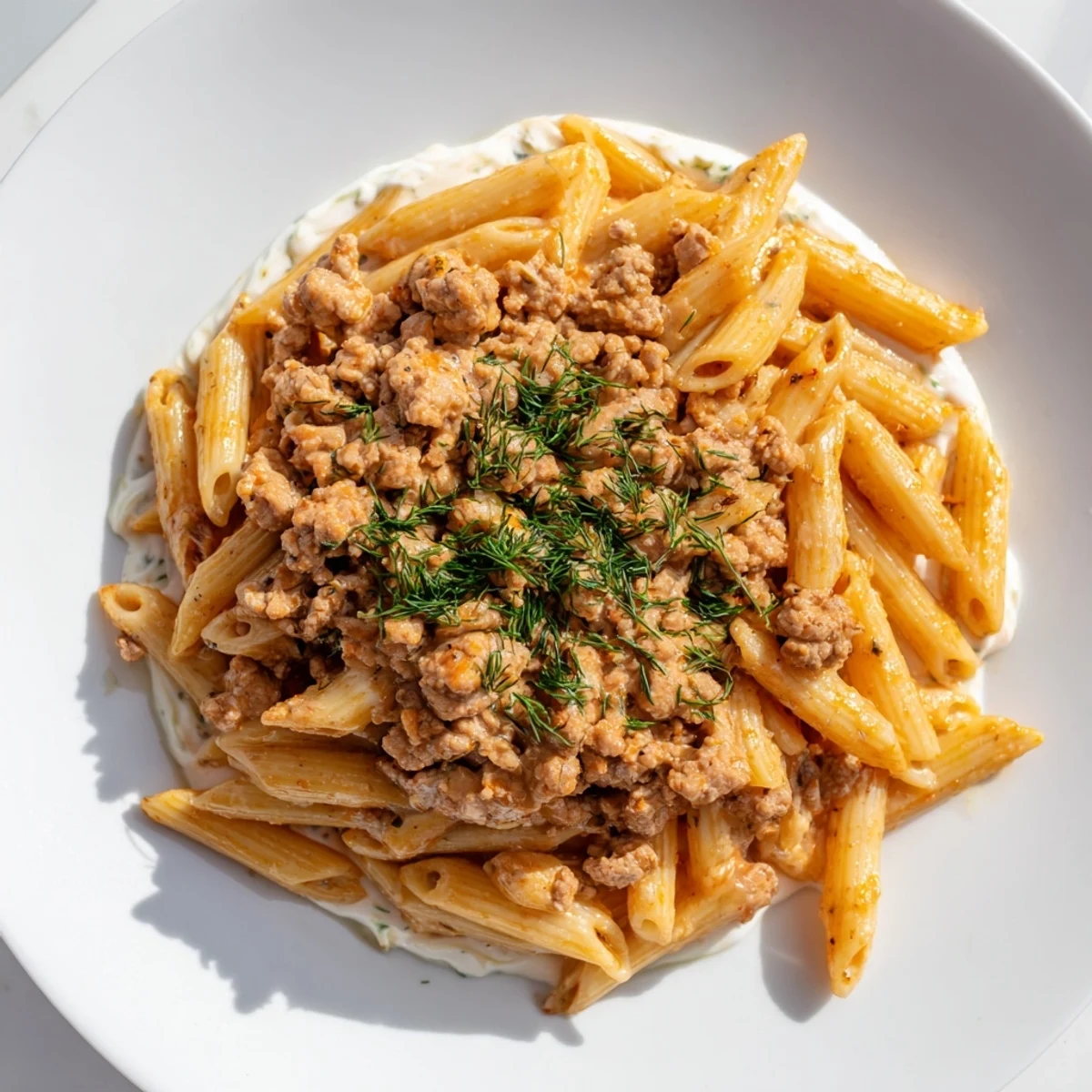 Türkische Pasta mit Hackfleisch