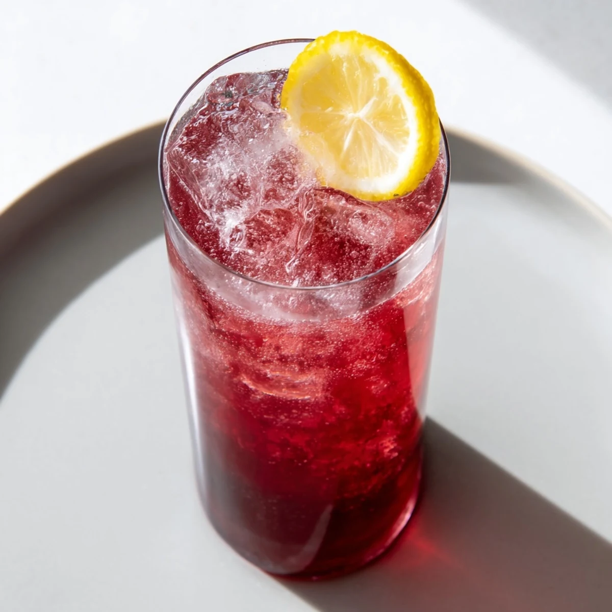 A vibrant Sleepy Girl Mocktail, showcasing the tart cherry hue, perfect for a relaxing night.