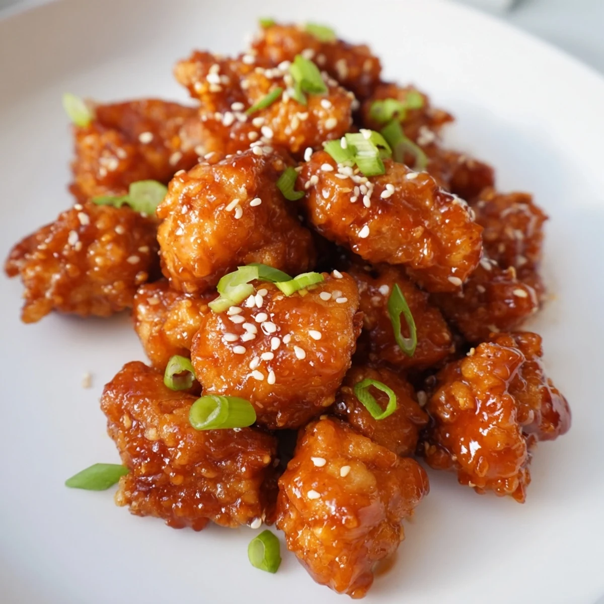 Close-up of savory honey-Sriracha chicken bites, perfect for game day snacking or a quick meal.