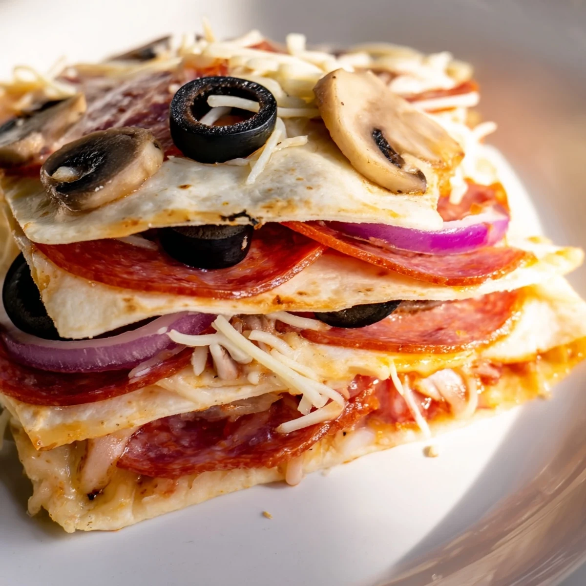 Here are the 3 ALT image texts for the recipe "Cheesy Tortilla Pizza Wrap":