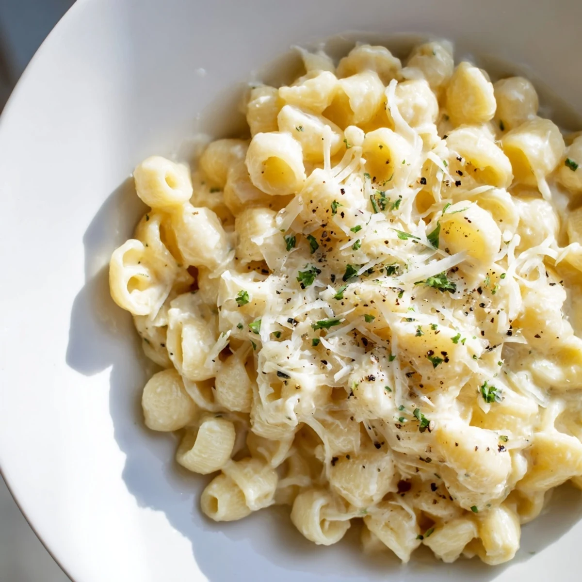 Cremige Knoblauch Ditalini