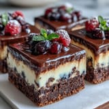 1. Hauswarming-Dessert-Bar mit Mini-Leckereien: Eine bunte Auswahl an mundgerechten Brownies, Zitronen-Käsekuchen und Frucht-Törtchen auf einer Etagere serviert.  