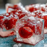 Zartes Gelee mit Lychee-Geschmack, serviert in kühlem Yuzu-Sprudelwasser, leicht und süß.