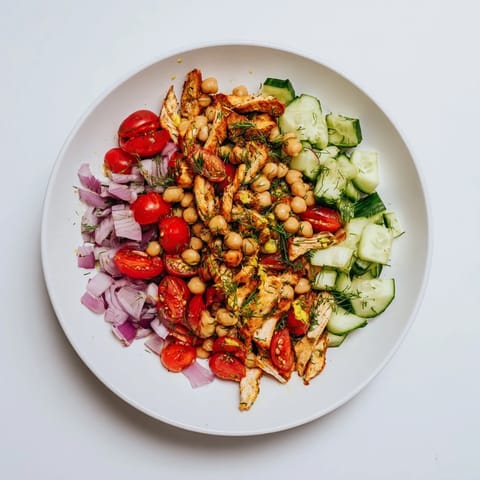 Dichter Bohnensalat mit Zitronenhuhn