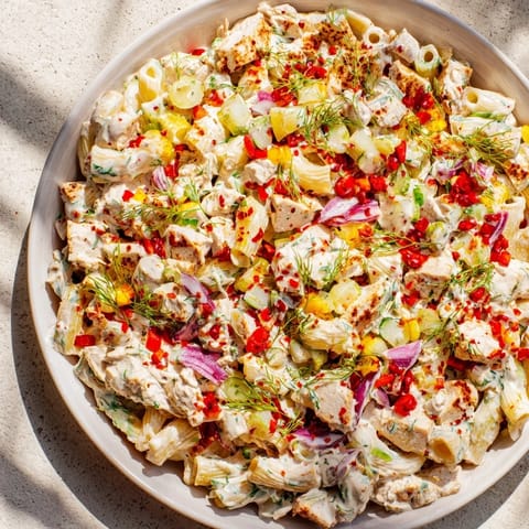 Huhn Makkaroni Festlicher Salat