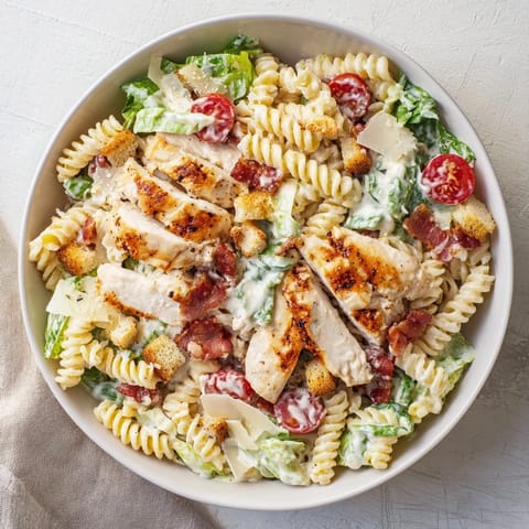Hähnchen Caesar Pasta Salat