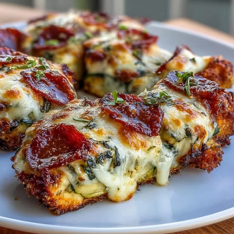 Keto Pepperoni Zucchini Boote