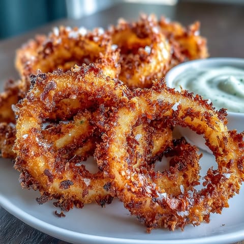 Knusprige Zwiebelringe mit Aioli