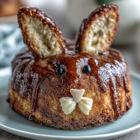Festlicher Osterhase-Kuchen mit Kokosfrosting, mit weichen Vanille-Schichten und einer luftigen Kokoshaube.