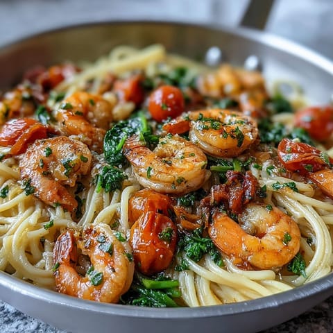 Knoblauchgarnele mit Engelshaar