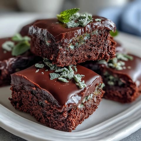 Fudgy St. Patricks Day Mint Chocolate Chip Brownie Bites mit grüner Minznote und Schokoladenstückchen.