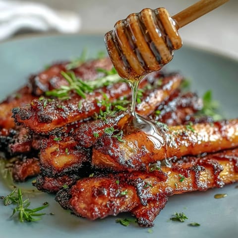 Duftende Honig-Röst-Karotten und Pastinaken mit goldener Karamellisierung, ein süß-würziges Beilagen-Gericht.