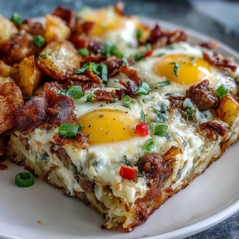 Goldbraune Schichten aus Eiern, Gemüse und Cheddar in diesem vorbereitbaren Frühstücksklassiker für viele Gäste.  