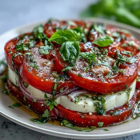 Caprese Salat mit Basilikumöl