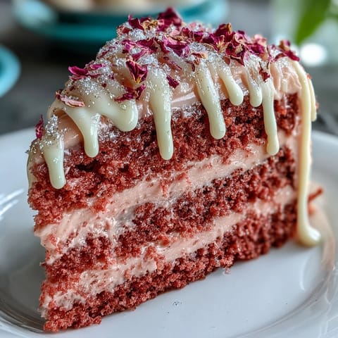 Rosé Samtkuchen für Brautparty