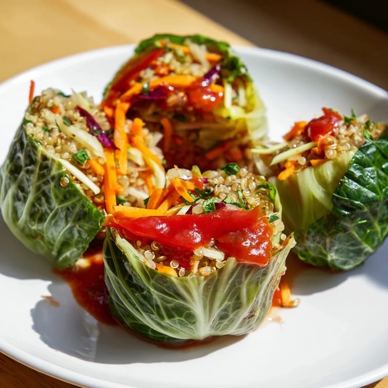 Bright, colorful Rainbow Sauerkraut Rolls, a vegetarian delight with fresh vegetable filling and savory sauce.