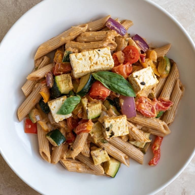 A delicious baked feta pasta 2.0 featuring golden roasted tomatoes and a creamy feta cheese sauce.