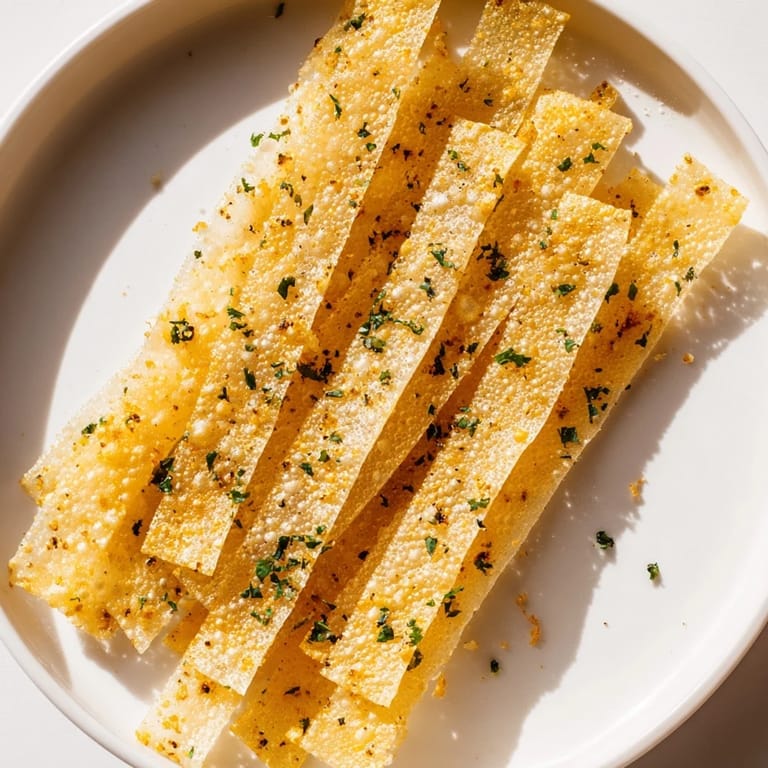 Close-up of crispy garlic lumpia chips, showcasing a satisfying crunch, best with dipping sauces.