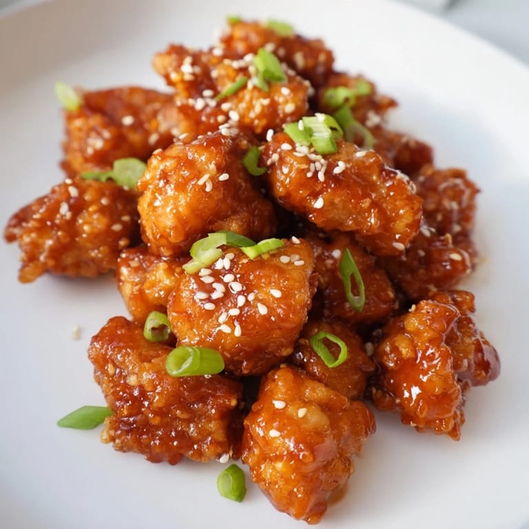 Close-up of savory honey-Sriracha chicken bites, perfect for game day snacking or a quick meal.
