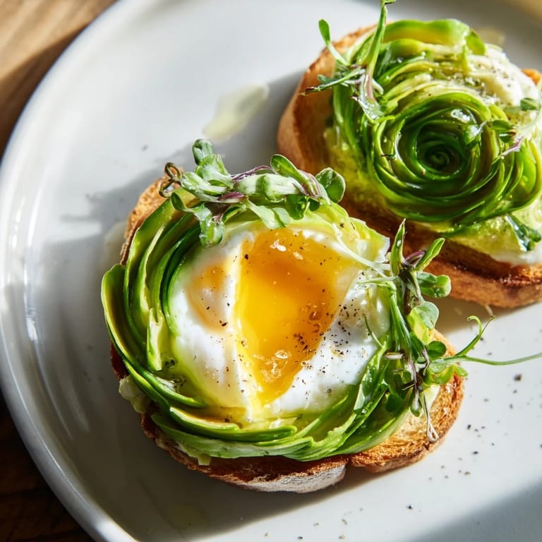 A delicious breakfast of "Cloud Toast 2.0," showcasing baked egg whites and honey drizzle.