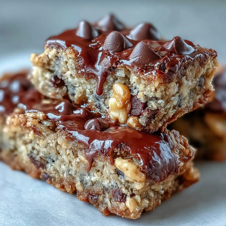 Saftige Chunky Monkey Protein Baked Oat Bars für den Breakfast Meal Prep mit Banane.
