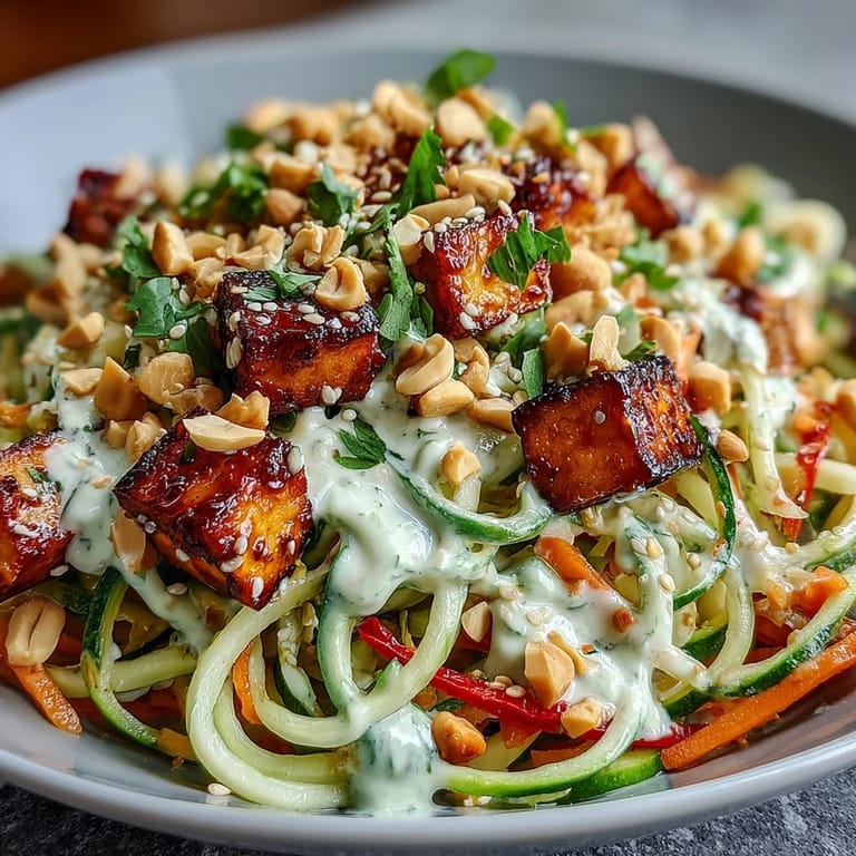 Spicy TikTok-Style Chili Crisp Cucumber Noodle Bowl garnished with sesame seeds and zesty lime.