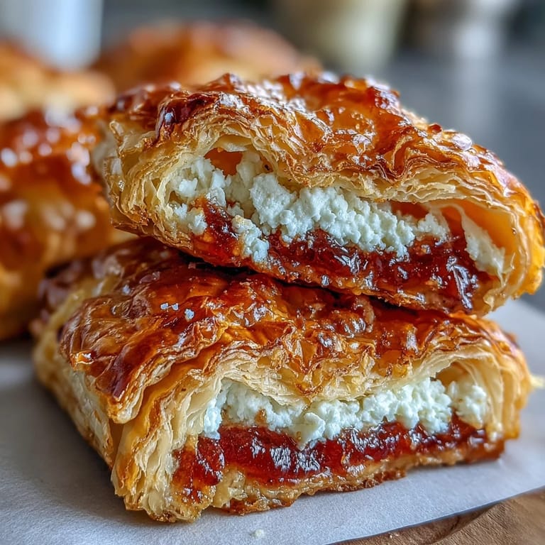 Klassische kubanische Guave- und Frischkäse-Pasteten mit knusprigem Blätterteig und fruchtiger Füllung.