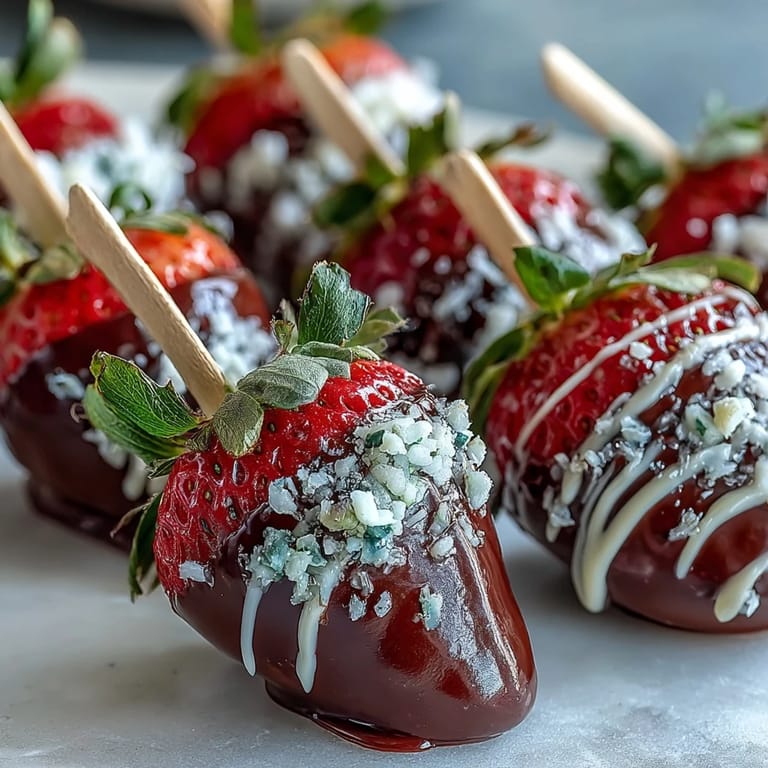 Essbare Geschenkidee: Schokoladenüberzogene Erdbeeren kunstvoll als Strauß dekoriert.