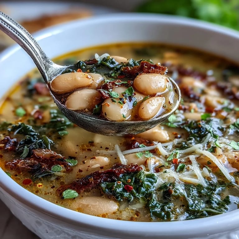 Herzhafte weiße Bohnensuppe mit frischem Kale und Parmesan – perfekt für gemütliche Winterabende mit knusprigem Brot.