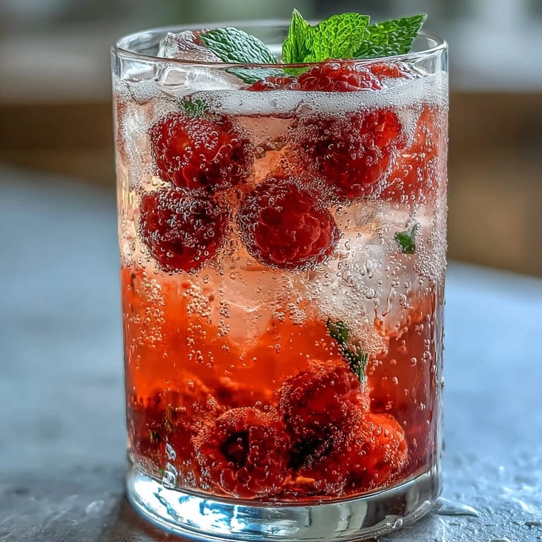 2. Refreshing Raspberry Lime Spritz featuring juicy berries, tangy lime, and sparkling water, perfect for Galentines Day celebrations.  