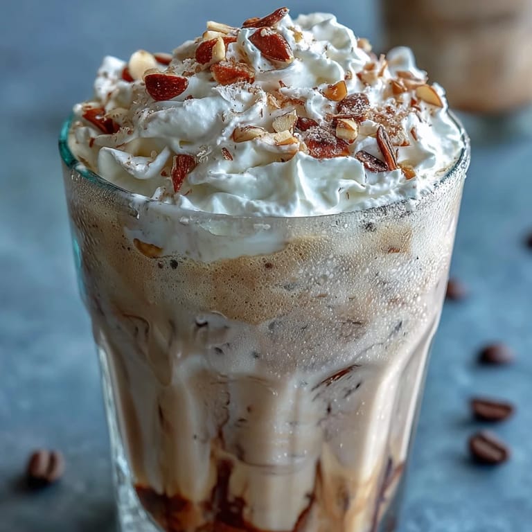 Zwei hohe Gläser gefüllt mit einem dicken, proteinreichen Vanille-Bohnen-Shake, gekrönt mit einer luftigen Sahnehaube.  