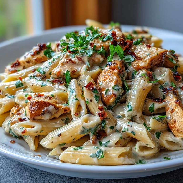 Crockpot Mississippi Chicken Pasta mit Ranch-Au-Jus-Würzung und Pfefferonen