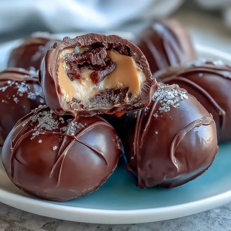 Handgemachte Erdnussbutter-Eier mit glänzender Schokoladenglasur – perfekt für den Osterbrunch.