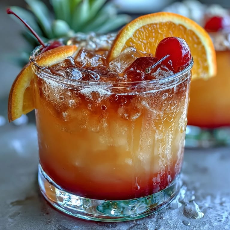 Ombre Sunrise Mocktail mit Schichten aus Zitrus und Grenadine für einen beeindruckenden Effekt.