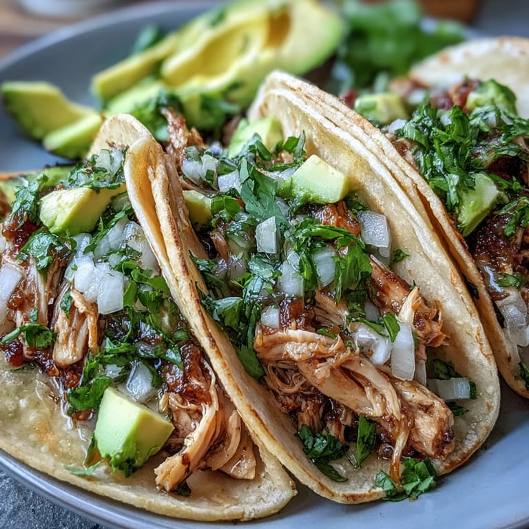Familienfreundliche Slow Cooker Salsa Verde Chicken Tacos, perfekt für schnelle Taco-Abende.