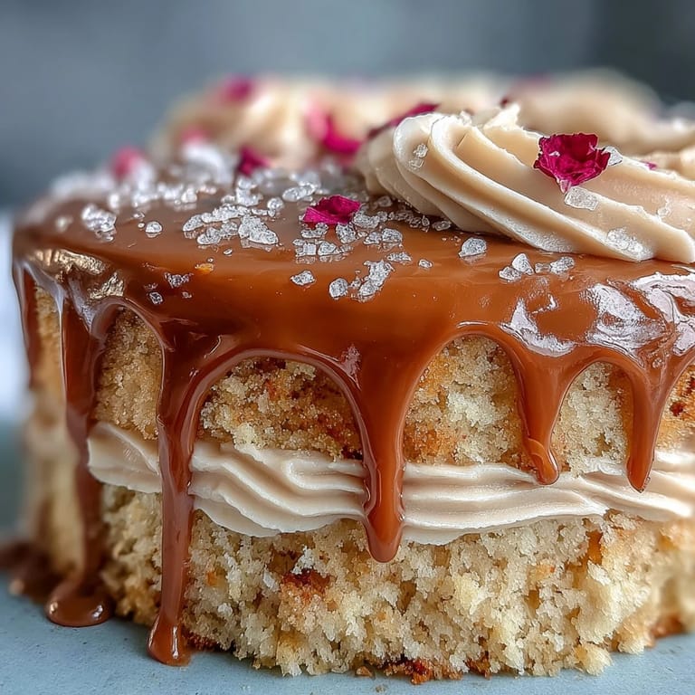 Schöner Rosé-Samtkuchen mit cremiger Glasur und glitzerndem essbaren Goldrand.